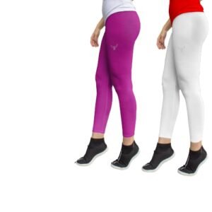Women's Ankle fit Leggings with a Composition of Cotton and Lycra with 4 Way Stretch. Feels Soft, Good and Comfort (Pack of 2)
